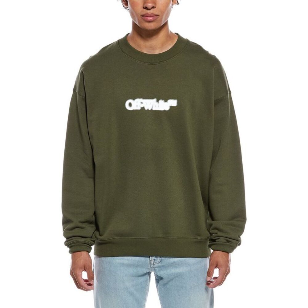 Off-White™ Mens  Graphic Crewneck Sweatshirt, Green